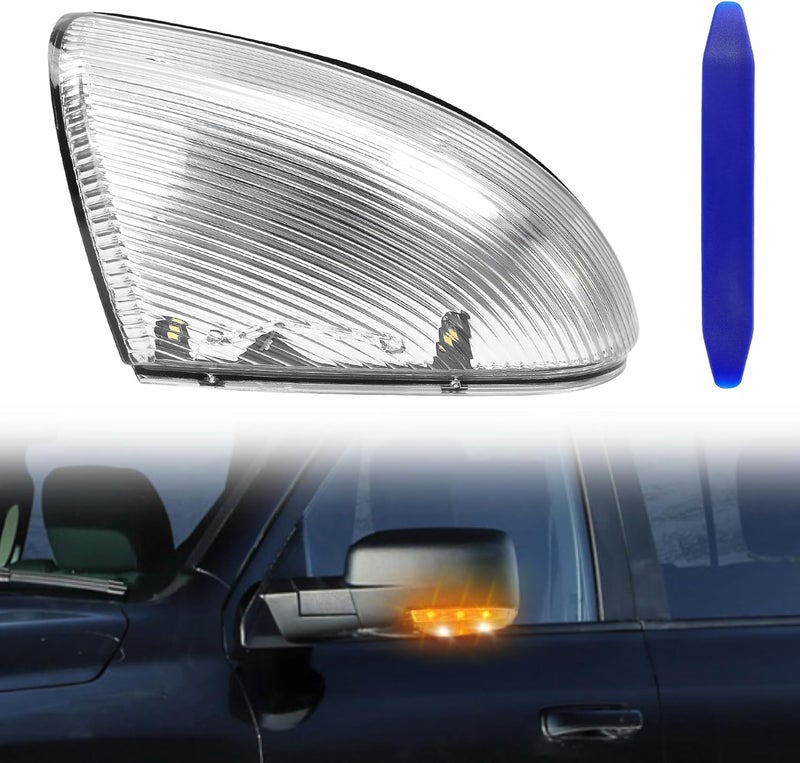 TOP-MAX Ram Puddle Light Mirror Turn Signal Light, Left Driver Side LED Puddle Lamp Compatible with 2009-2018 Dodge Ram 1500 2500 68064949AA (Amber+White) - Image 1
